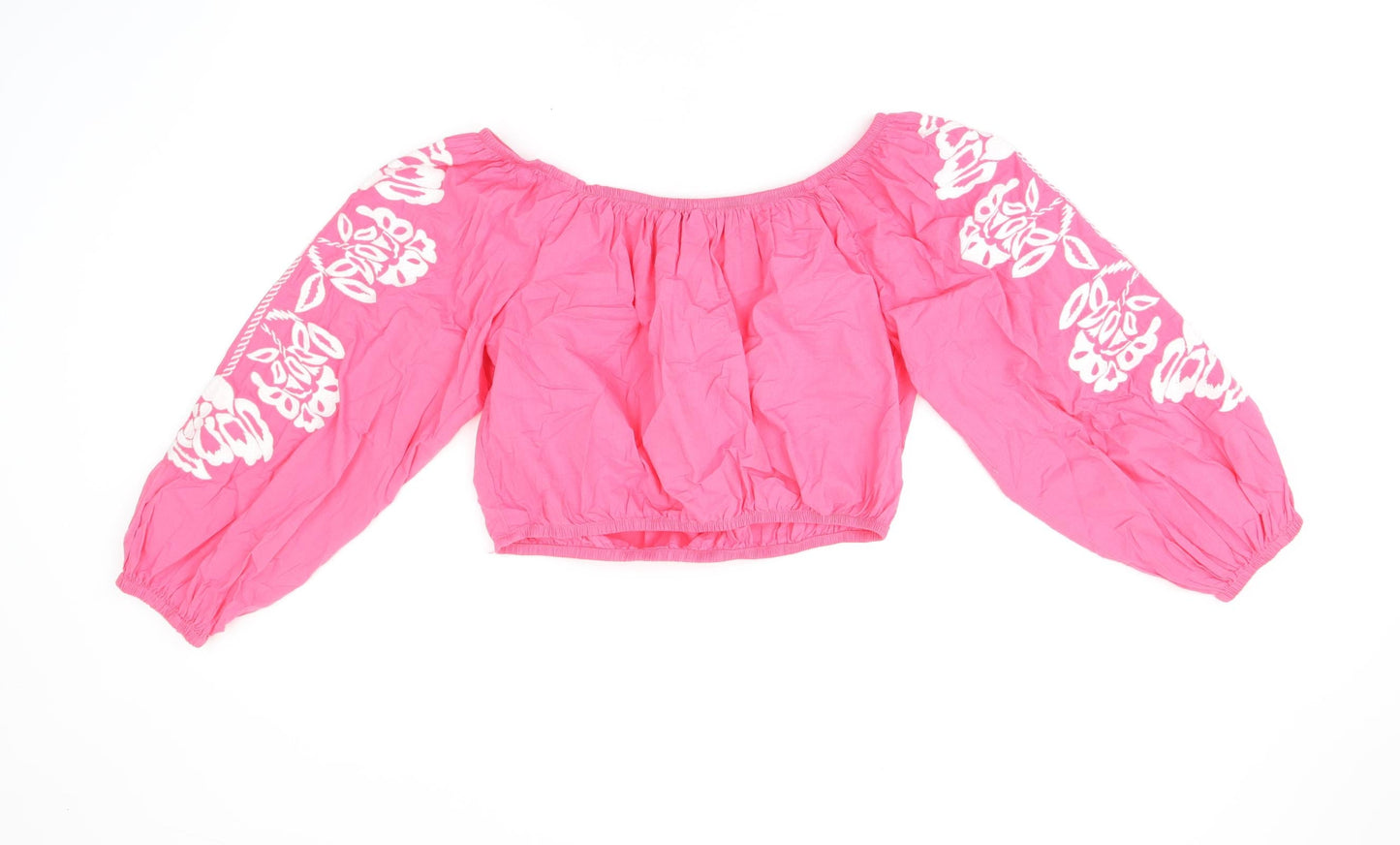 Womens UK Size 14 Marks and Spencer Pink Cropped T-Shirt