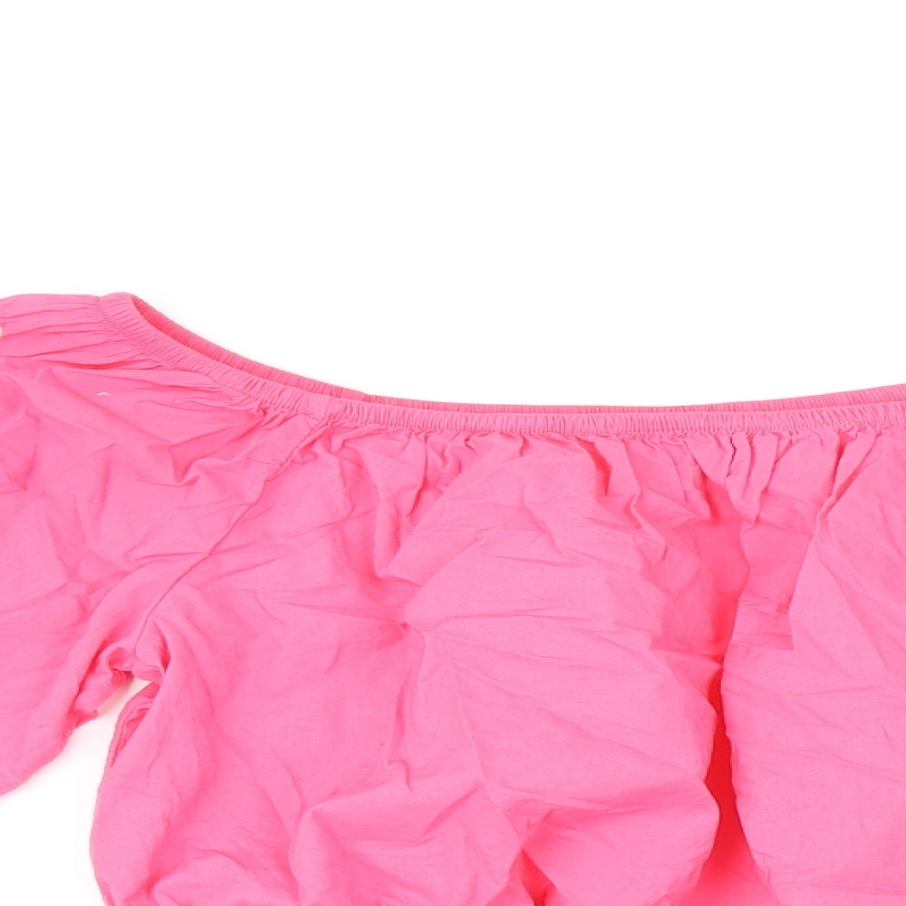 Womens UK Size 14 Marks and Spencer Pink Cropped T-Shirt