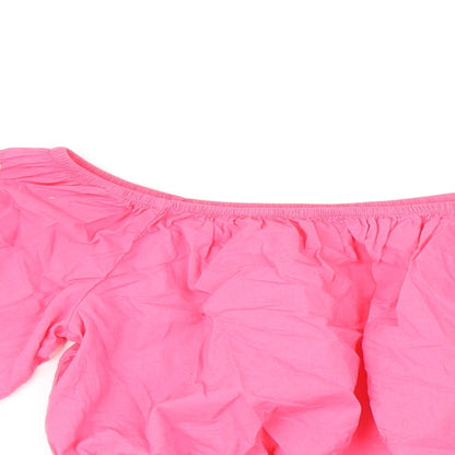 Womens UK Size 14 Marks and Spencer Pink Cropped T-Shirt