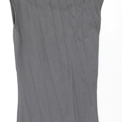 H&M Womens Grey Viscose Bodycon Size M Square Neck Pullover