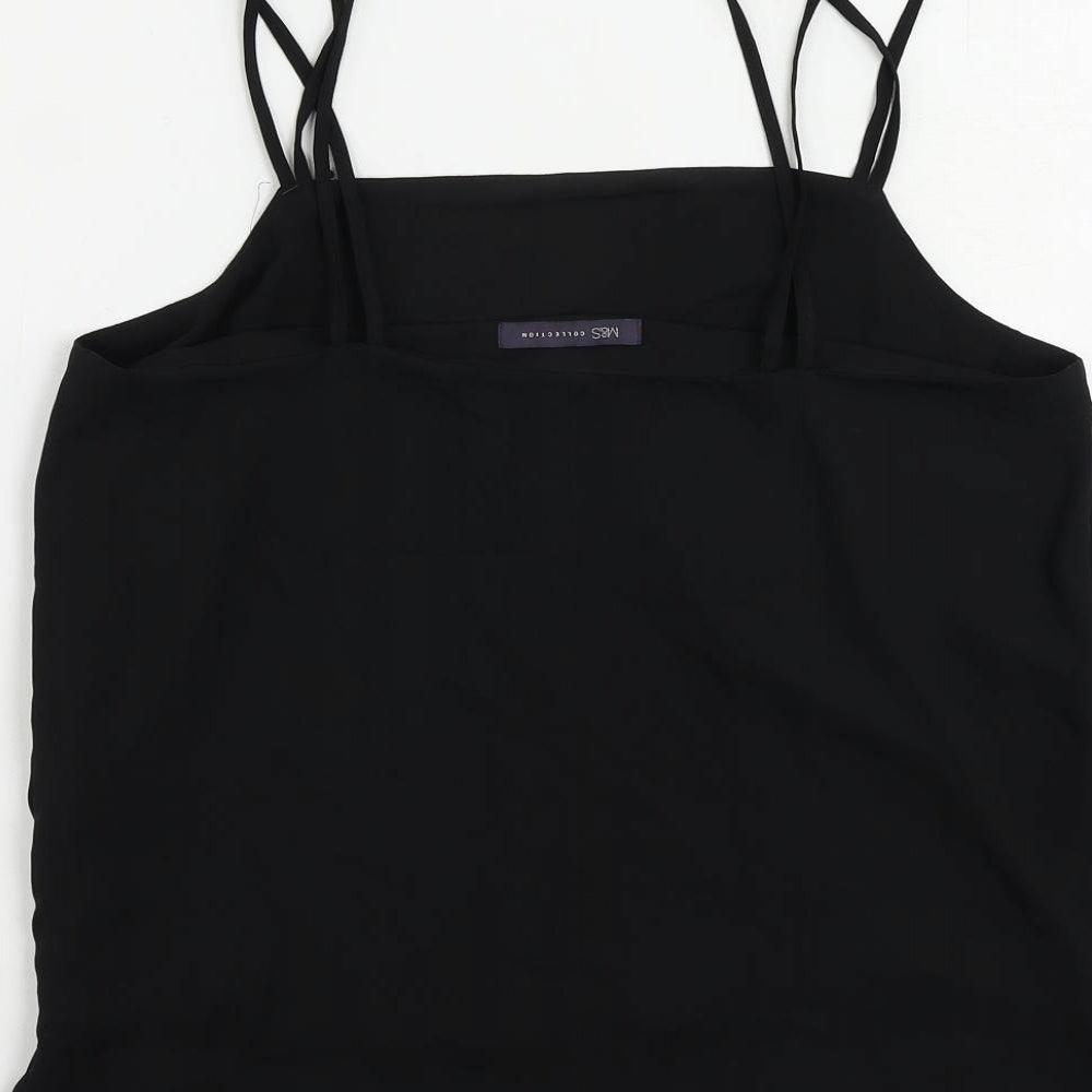 Womens UK Size 12 Marks and Spencer Black Camisole Tank