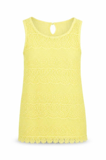 Womens UK Size 8 M&Co Yellow Basic Tank