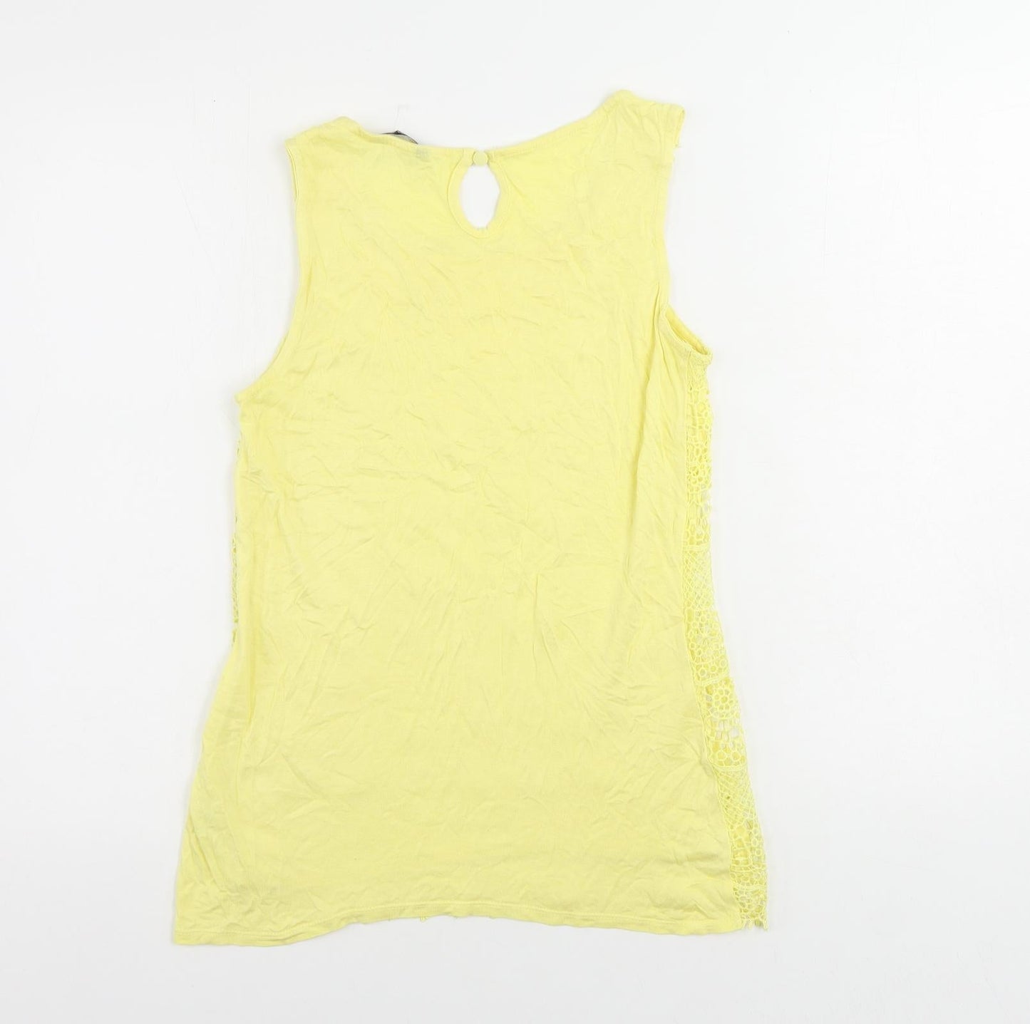 Womens UK Size 8 M&Co Yellow Basic Tank