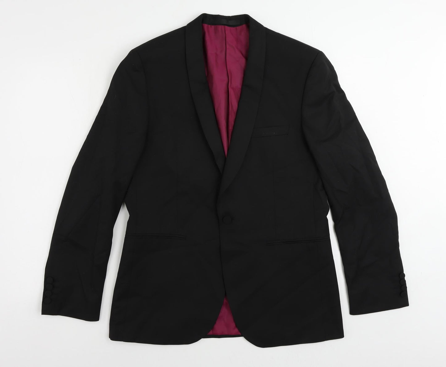 Mens UK Size 40 Marks and Spencer Regular Black Suit Tuxedo