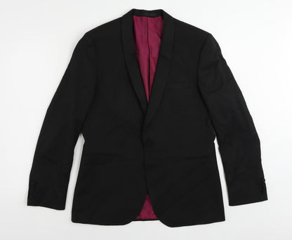 Mens UK Size 40 Marks and Spencer Regular Black Suit Tuxedo