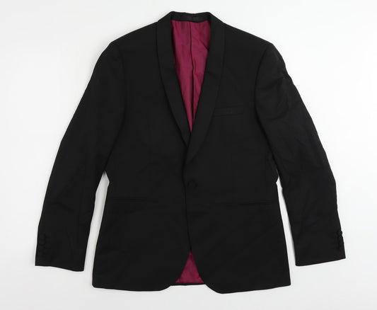 Mens UK Size 40 Marks and Spencer Regular Black Suit Tuxedo