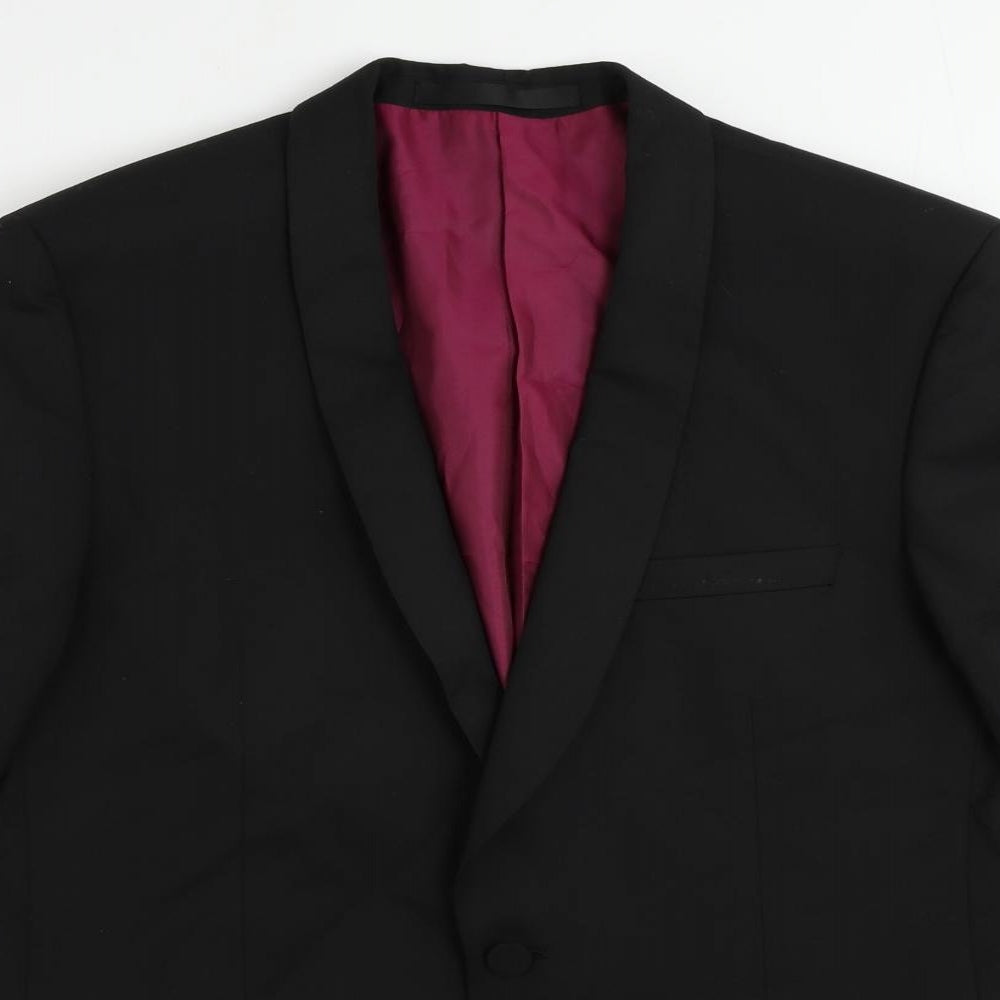 Mens UK Size 40 Marks and Spencer Regular Black Suit Tuxedo
