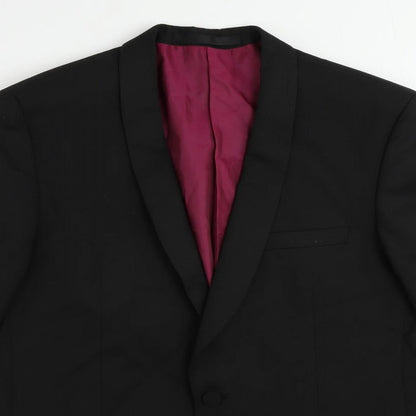 Mens UK Size 40 Marks and Spencer Regular Black Suit Tuxedo
