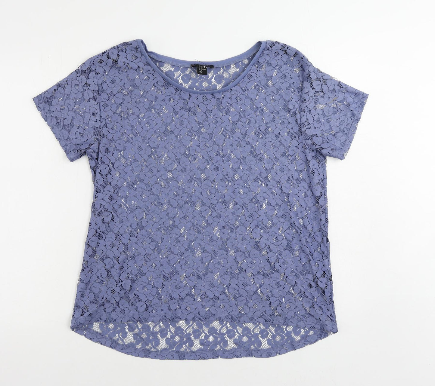 Womens UK Size M H&M Blue Basic T-Shirt