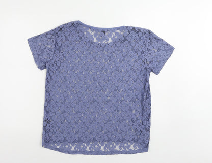 Womens UK Size M H&M Blue Basic T-Shirt