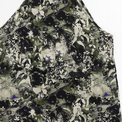 Miss Selfridge Womens Black Geometric Polyester Camisole Tank Size 12 Round Neck