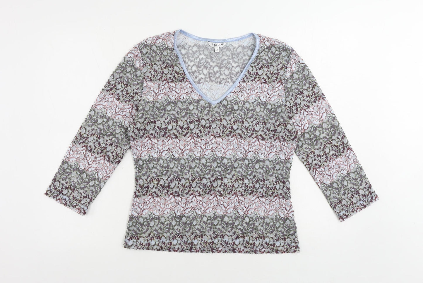 Womens UK Size 14 M&Co Multicoloured Basic Blouse