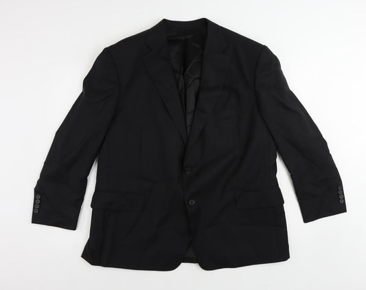 Mens UK Size 44 Frank Rostron Regular Black Suit Jacket
