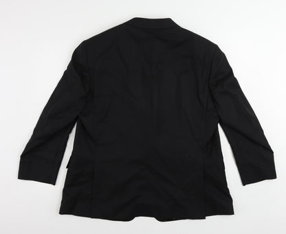 Mens UK Size 44 Frank Rostron Regular Black Suit Jacket