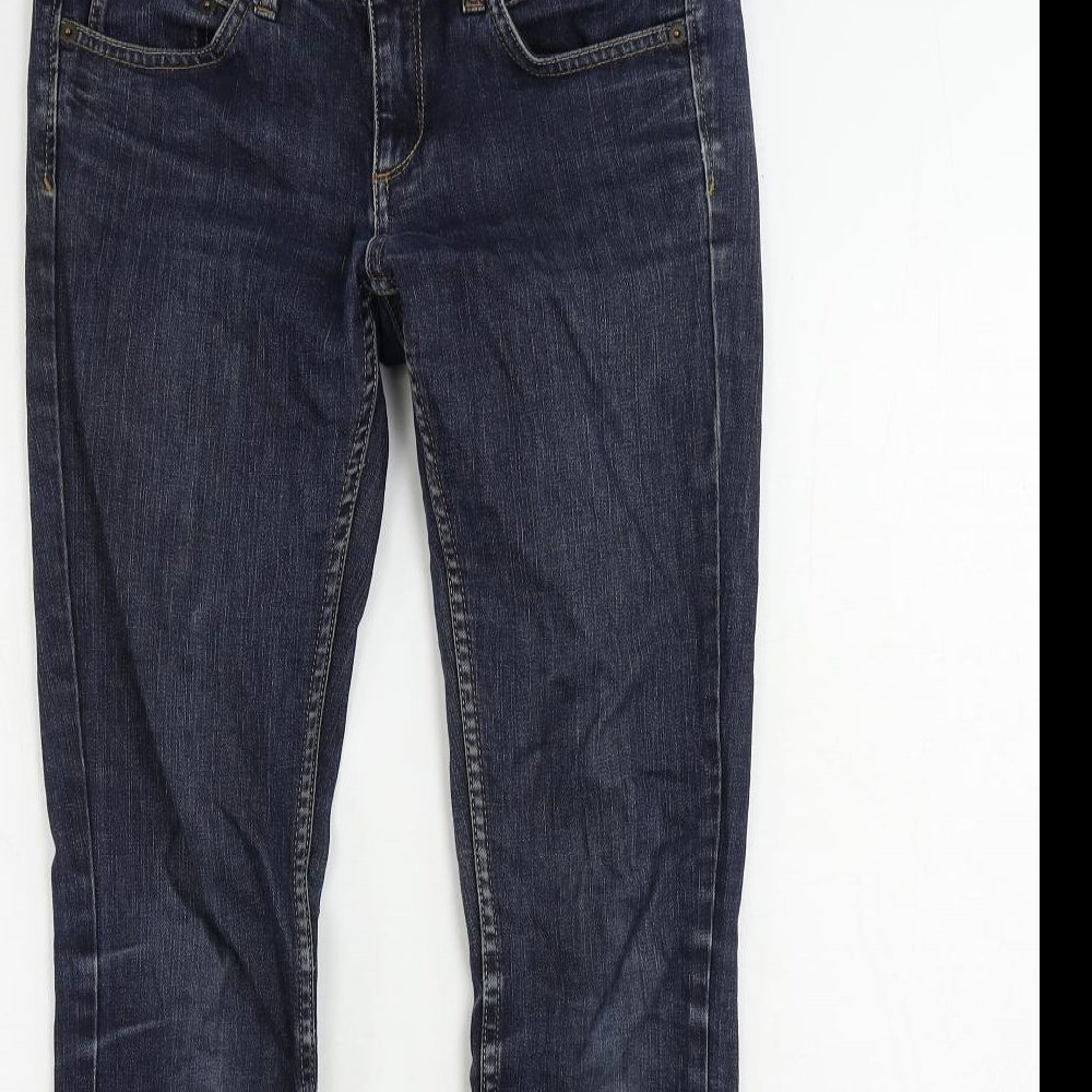 Topshop Womens Blue Cotton Skinny Jeans Size 28 in L30 in Regular Zip