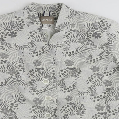 Mona Womens Grey Floral Jacket Blazer Size 20 Button