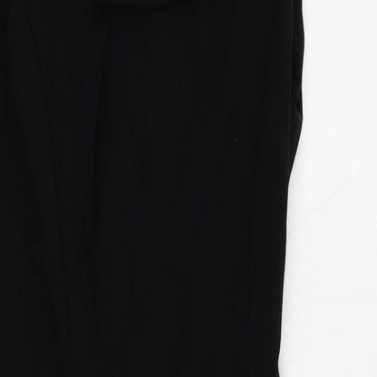 River Island Womens Black Viscose Bodycon Size 10 Mock Neck Zip