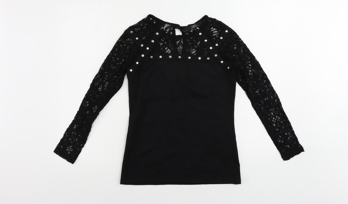 Womens UK Size 8 Julien Macdonald Black Basic Blouse