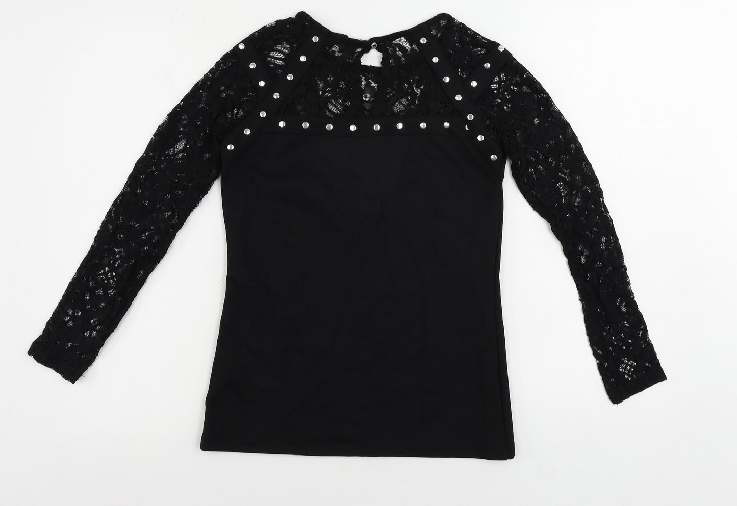 Womens UK Size 8 Julien Macdonald Black Basic Blouse