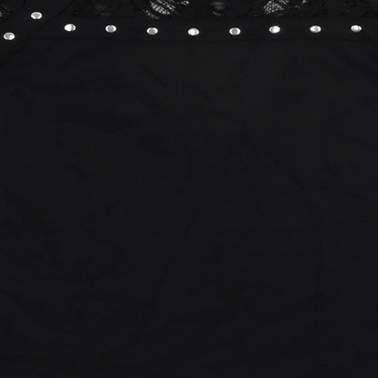 Womens UK Size 8 Julien Macdonald Black Basic Blouse