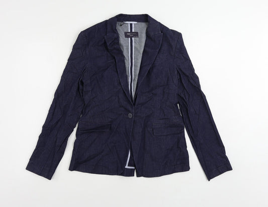 Marks and Spencer Womens Blue Jacket Blazer Size 8 Button
