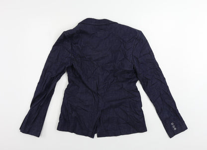 Marks and Spencer Womens Blue Jacket Blazer Size 8 Button