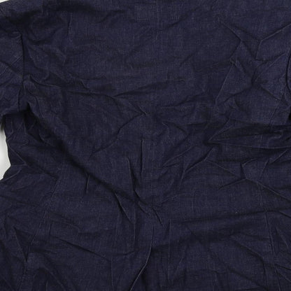 Marks and Spencer Womens Blue Jacket Blazer Size 8 Button