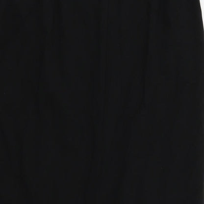 Marks and Spencer Womens Black Polyester A-Line Skirt Size 8 Zip - Belted