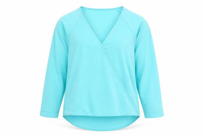 la vie 89 Womens Green Polyester Basic Blouse Size M V-Neck