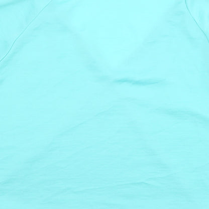 la vie 89 Womens Green Polyester Basic Blouse Size M V-Neck
