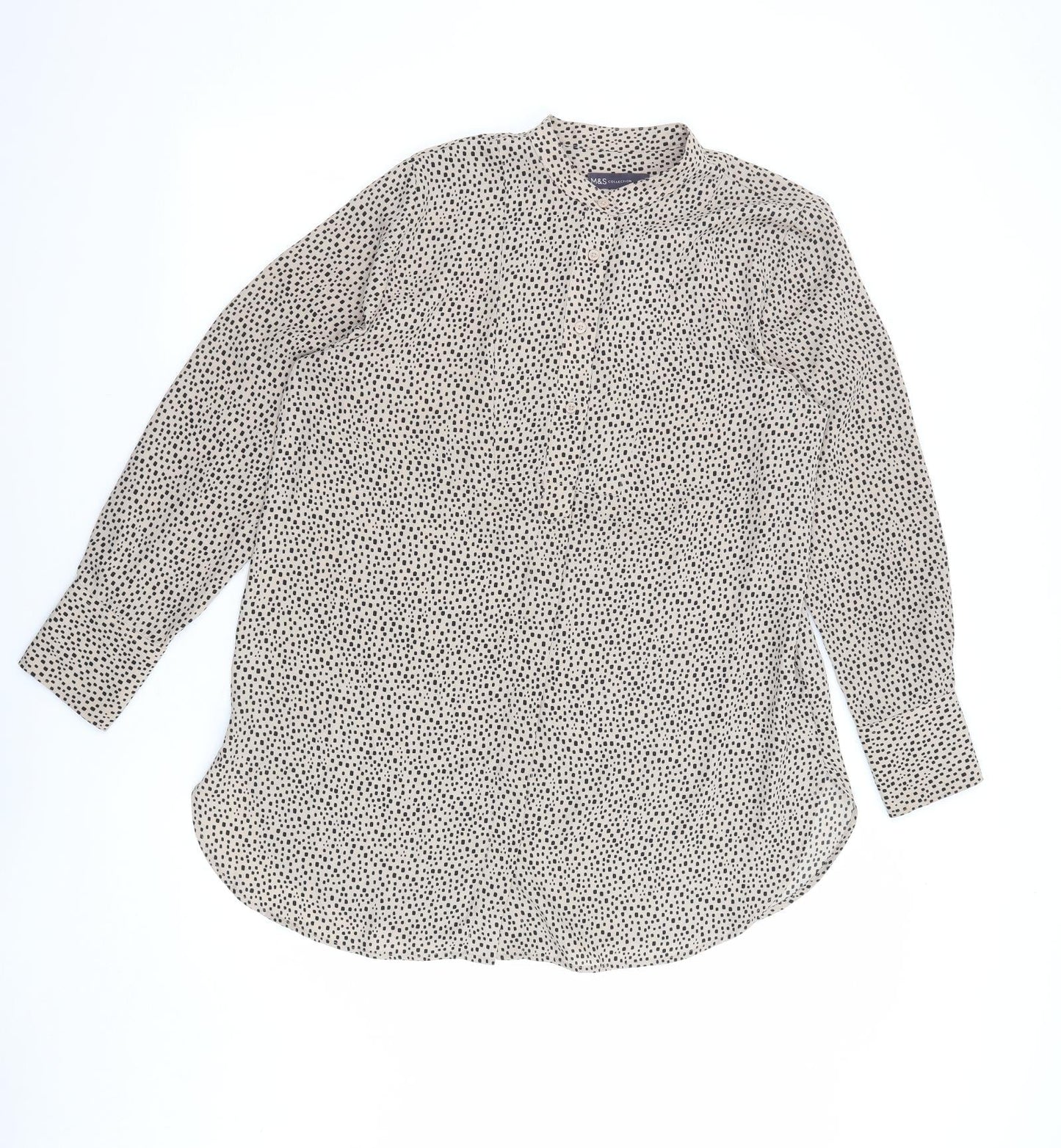 Womens UK Size 14 Marks and Spencer Beige Basic Button-Up