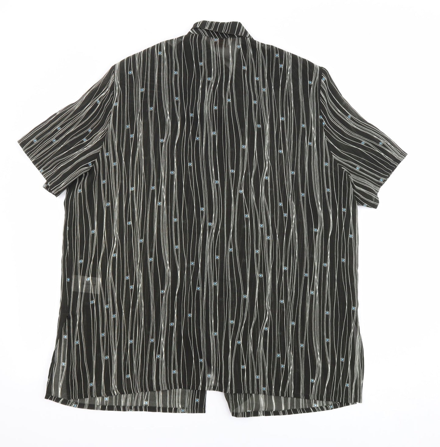 Womens UK Size 18 ELVI Black Basic Button-Up