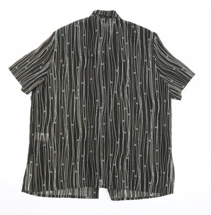 Womens UK Size 18 ELVI Black Basic Button-Up