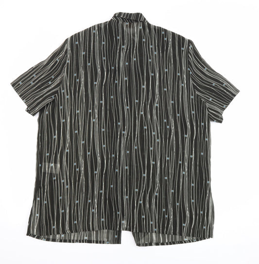 Womens UK Size 18 ELVI Black Basic Button-Up