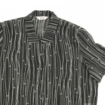 Womens UK Size 18 ELVI Black Basic Button-Up