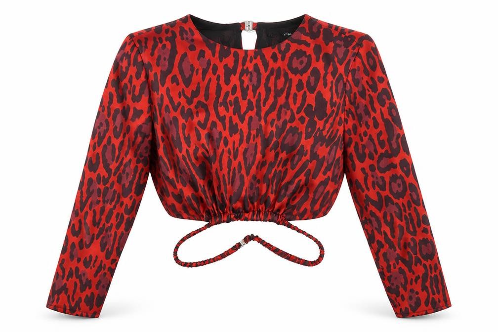 Womens UK Size S Zara Red Cropped Blouse
