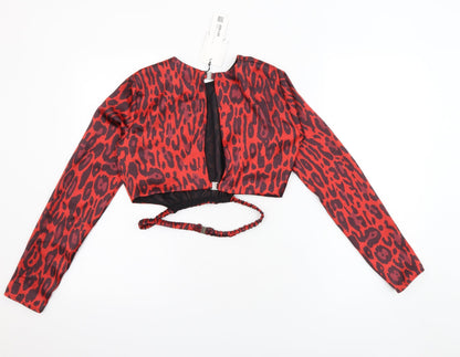 Womens UK Size S Zara Red Cropped Blouse