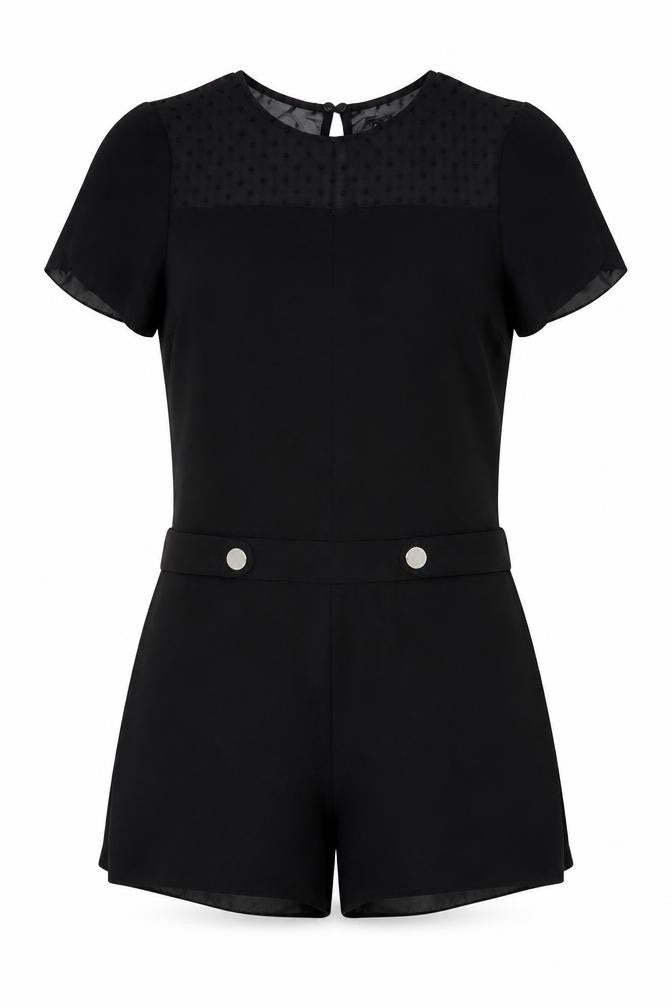 Womens UK Size S Zara One-Piece Black Playsuit
