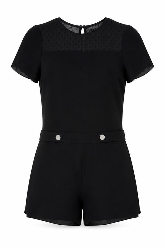 Womens UK Size S Zara One-Piece Black Playsuit