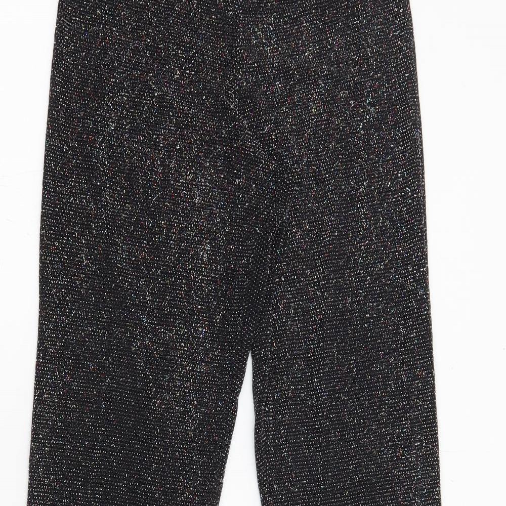 Urban Outfitters Womens Black Polyamide Trousers Size S L30.5 in Regular - Elasticated Waist Sparkle Sheer