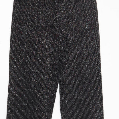 Urban Outfitters Womens Black Polyamide Trousers Size S L30.5 in Regular - Elasticated Waist Sparkle Sheer