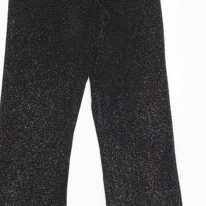Urban Outfitters Womens Black Polyamide Trousers Size S L30.5 in Regular - Elasticated Waist Sparkle Sheer