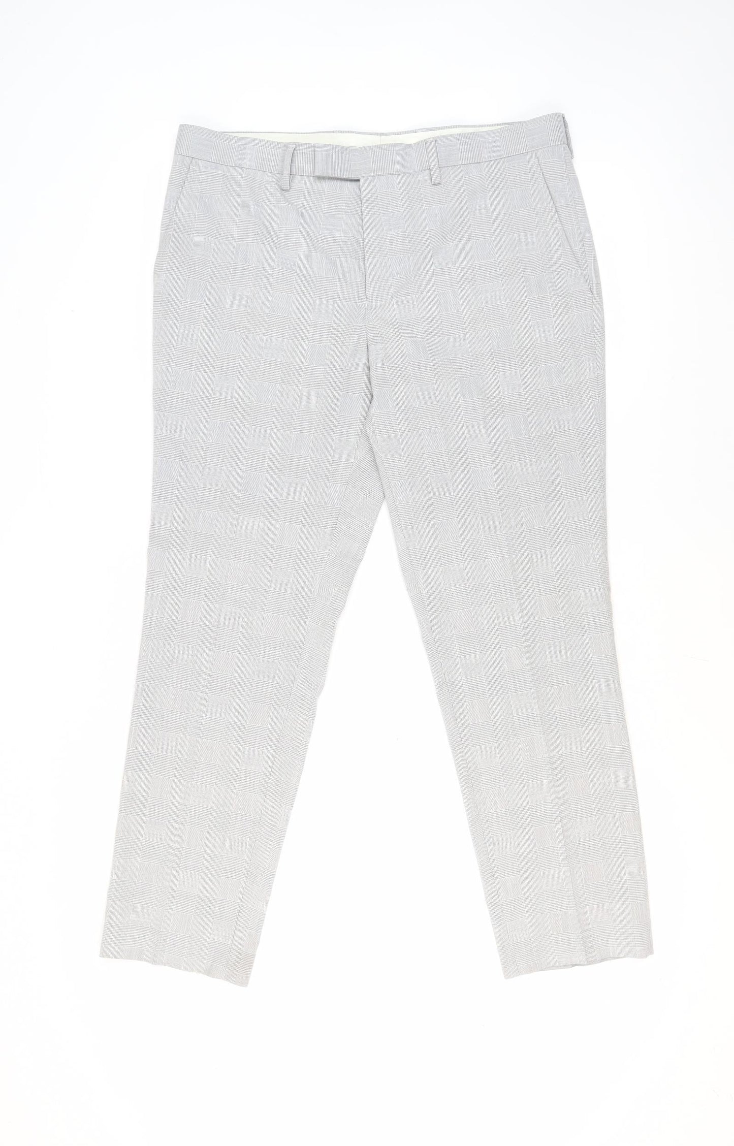 Womens UK Size 36 Marks and Spencer Slim Fit Dress Pants Grey Trousers