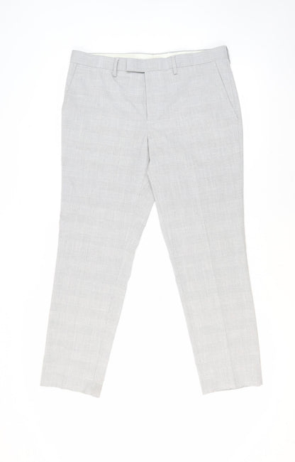 Womens UK Size 36 Marks and Spencer Slim Fit Dress Pants Grey Trousers