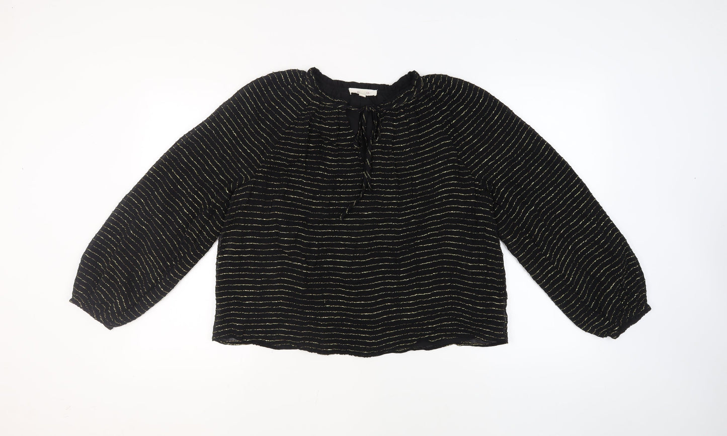 Womens UK Size 8 Marks and Spencer Black  Blouse