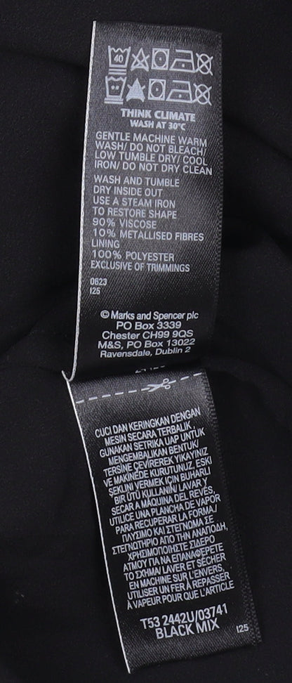 Womens UK Size 8 Marks and Spencer Black  Blouse