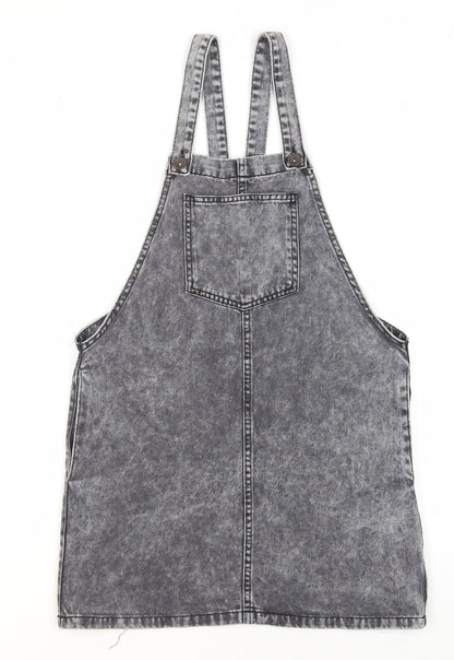 New Look Girls Grey Denim Pinafore Dress 12 Years