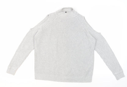Womens UK Size 12 Divided Grey Pullover Jumper