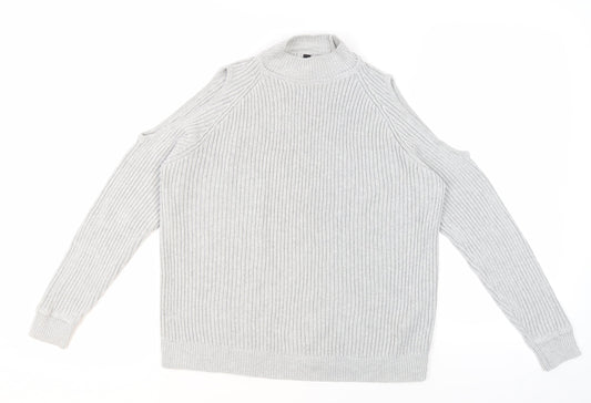 Womens UK Size 12 Divided Grey Pullover Jumper