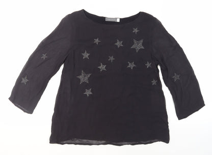 Womens UK Size 8 Mint Velvet Black Basic Blouse